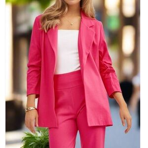 Dear Scarlett 3/4 sleeve Magic Blazer in Pink Sapphire